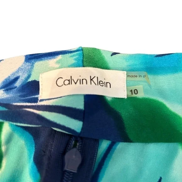 Calvin Klein Multi Colored Watercolor Look Halter Fit and Flare Dress NWT Sz. 10 - Picture 12 of 16